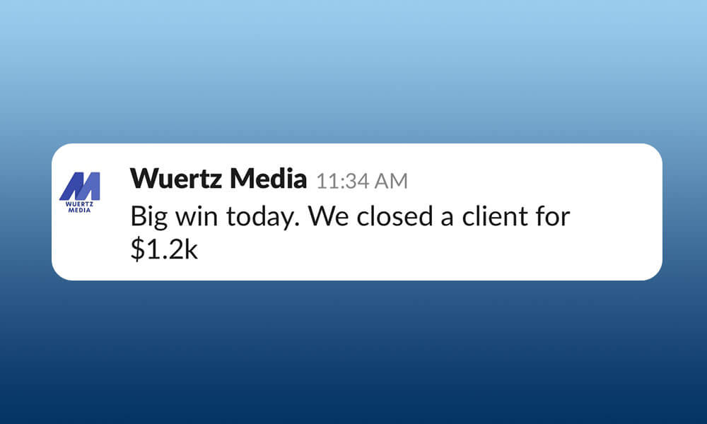 Scale Your Content Agency With Julian Corzo A notification from Scale Content Agency announcing a significant achievement of securing a client for $1.2k. Conquer Acquisitions